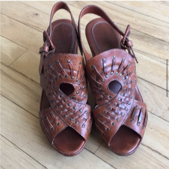 Frye leather studded platform heels - Picture 5 of 11